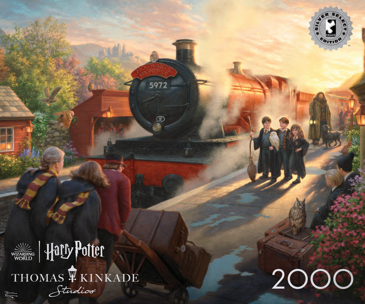 Ceaco Puzzle: Hogwart's Express 2000 Piece Puzzle (Silver Select Edition) - Giftable Package With Silver Foil Accents