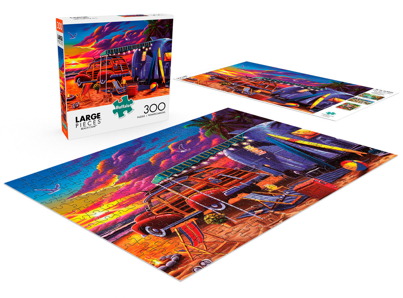 Geno Peoples Beach Camp 300 Large Piece Jigsaw Puzzle Contents