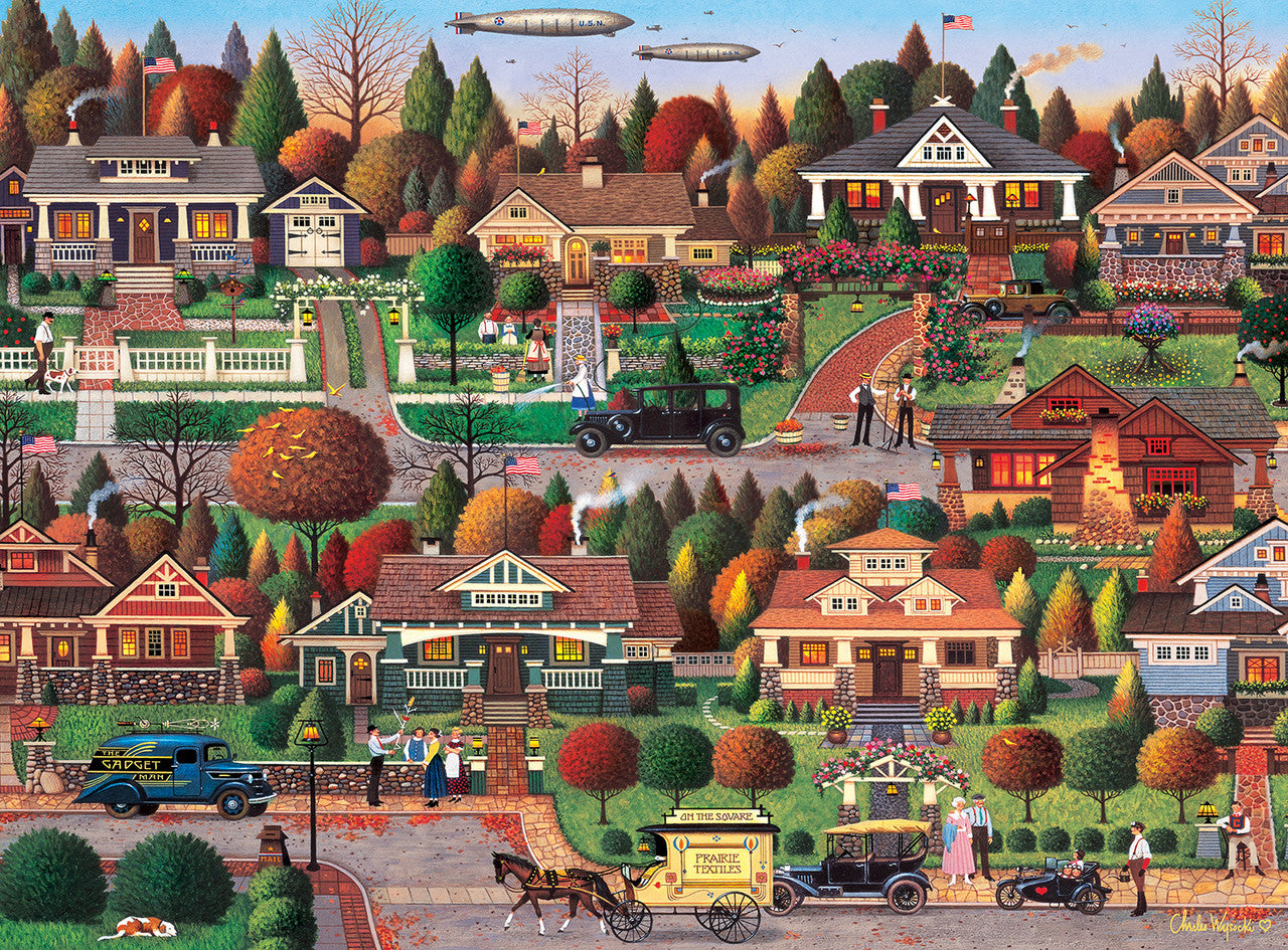 Charles Wysocki: Silver Select Labor Day in Bungalowville 1000 Piece Puzzle