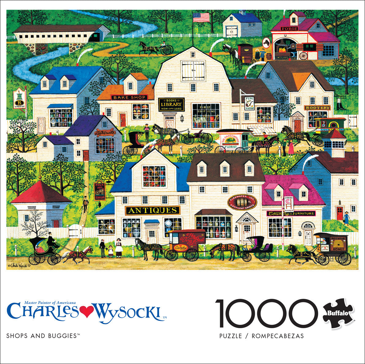 Charles Wysocki: Shops and Buggies 1000 Piece Puzzle