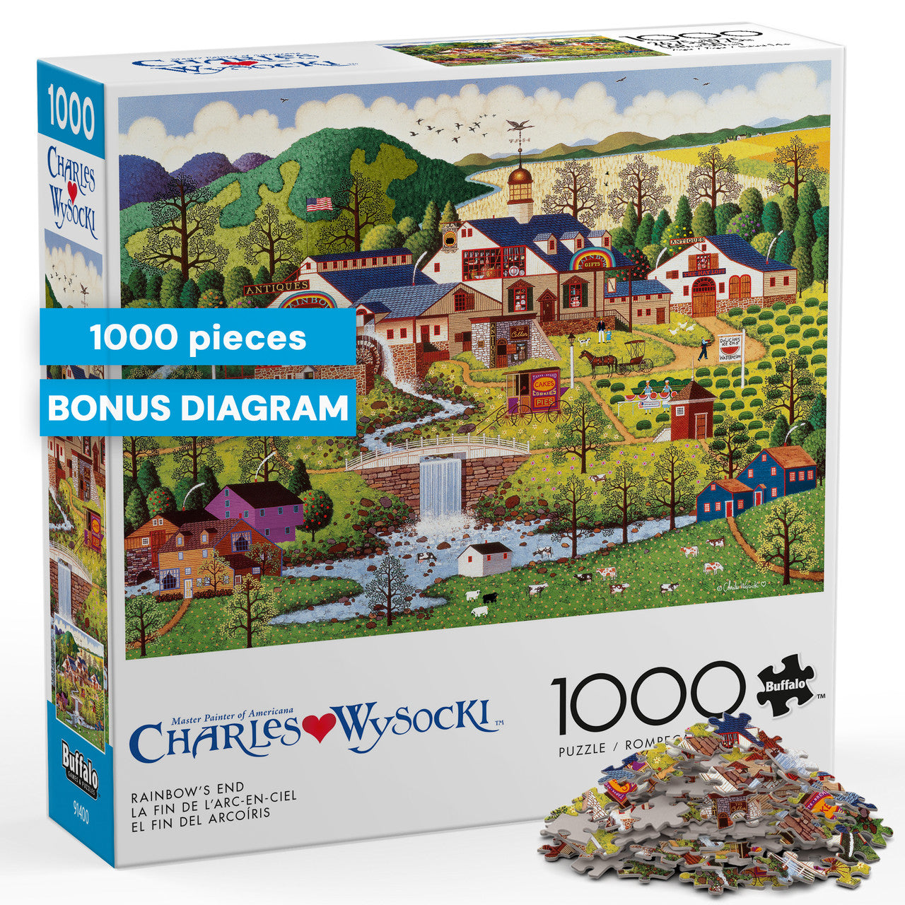 Charles Wysocki: Rainbow's End 1000 Piece Puzzle