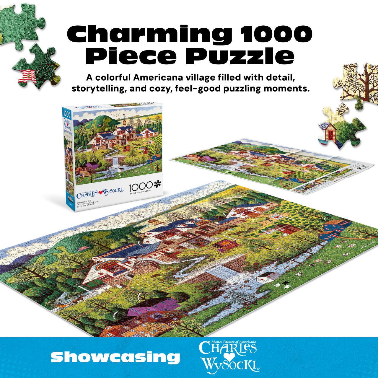 Charles Wysocki: Rainbow's End 1000 Piece Puzzle