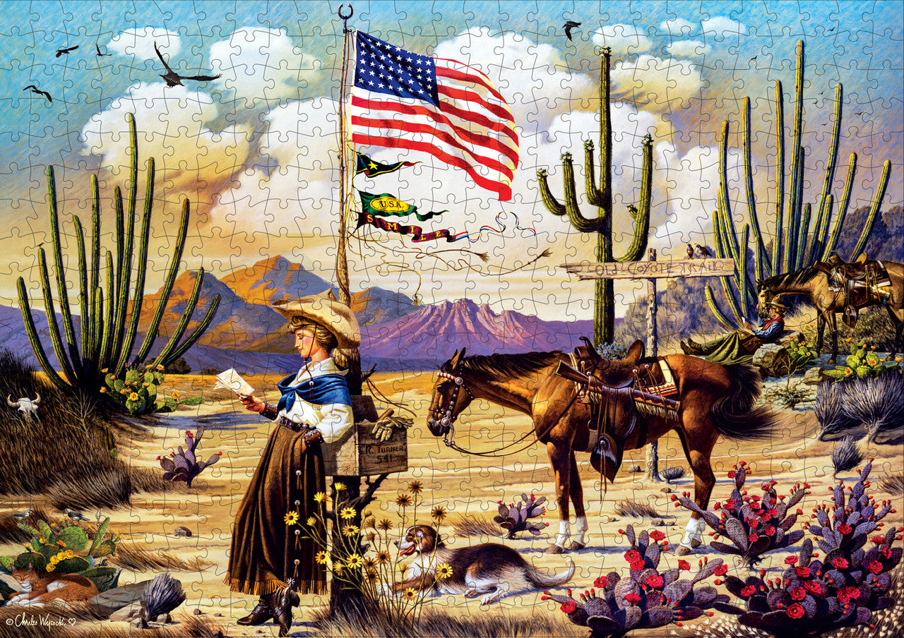 Charles Wysocki Silver Select: Love Letter From Laramie 500 Piece Puzzle