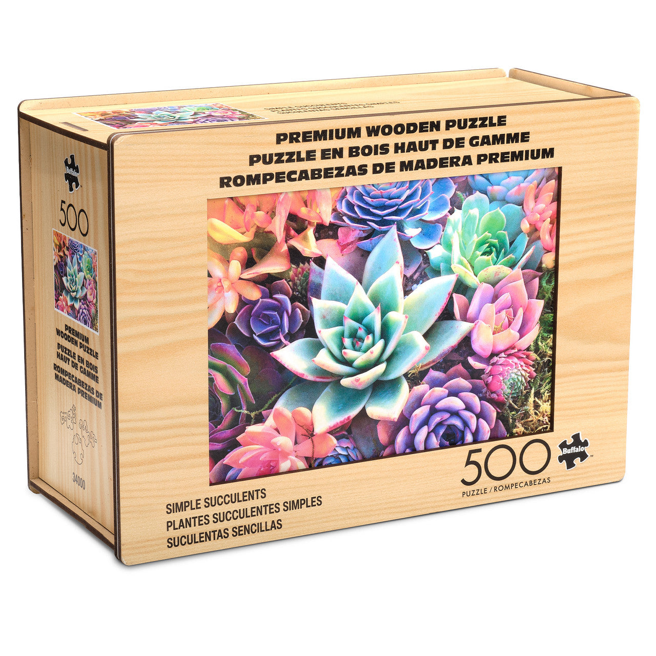 Wood Puzzle: Simple Succulent-Whimsy Pieces 500 Piece Puzzle