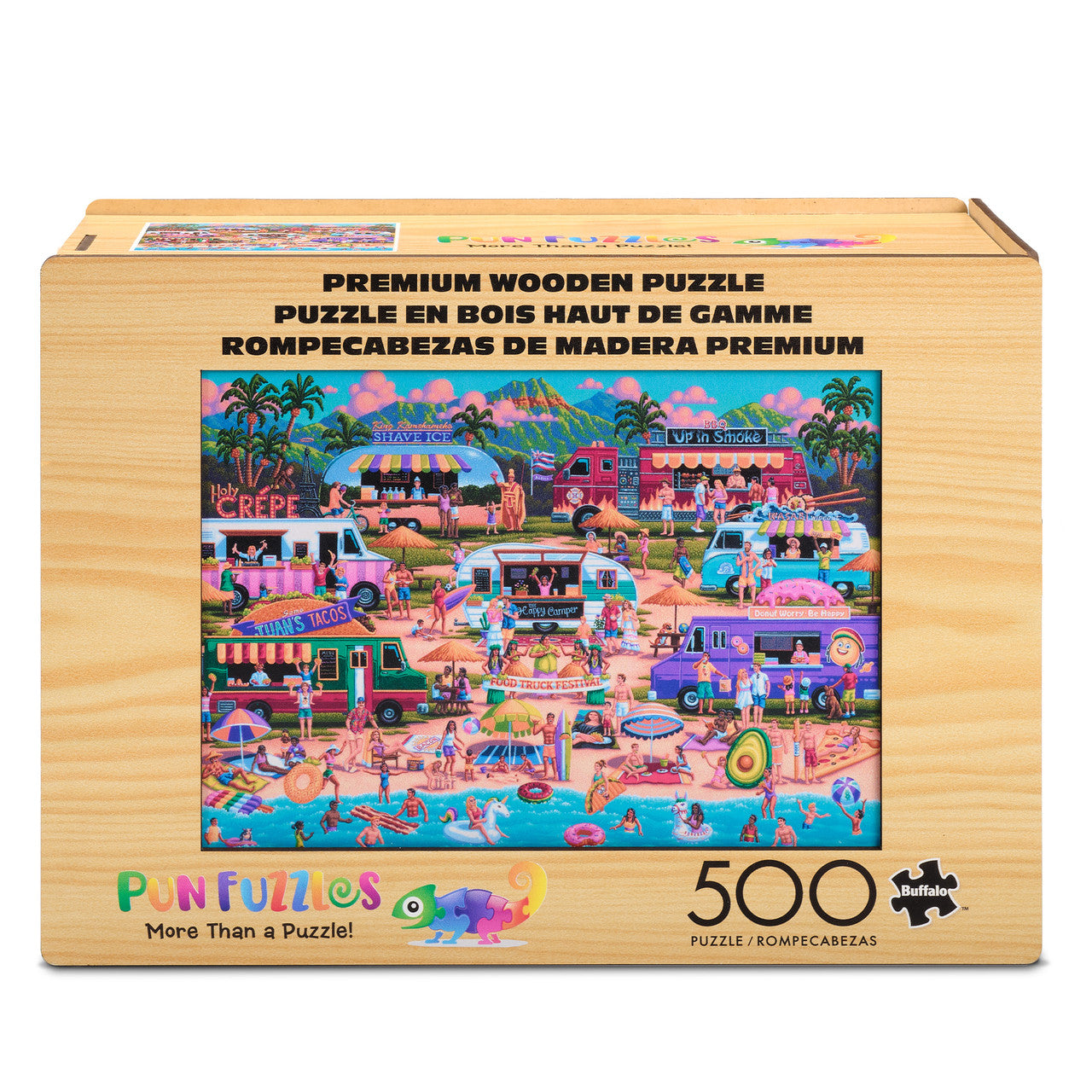 Wood Puzzle: Hawaiian Food Truck Festival 500 Piece Puzzle
