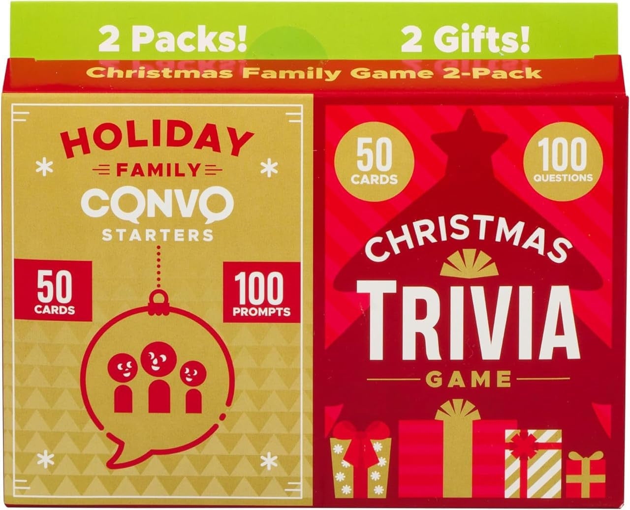 Holiday Family Card Game 2-Pack | Conversation Starters & Trivia | The Perfect Addition to Family Game Night | Fun for Ages 6+
