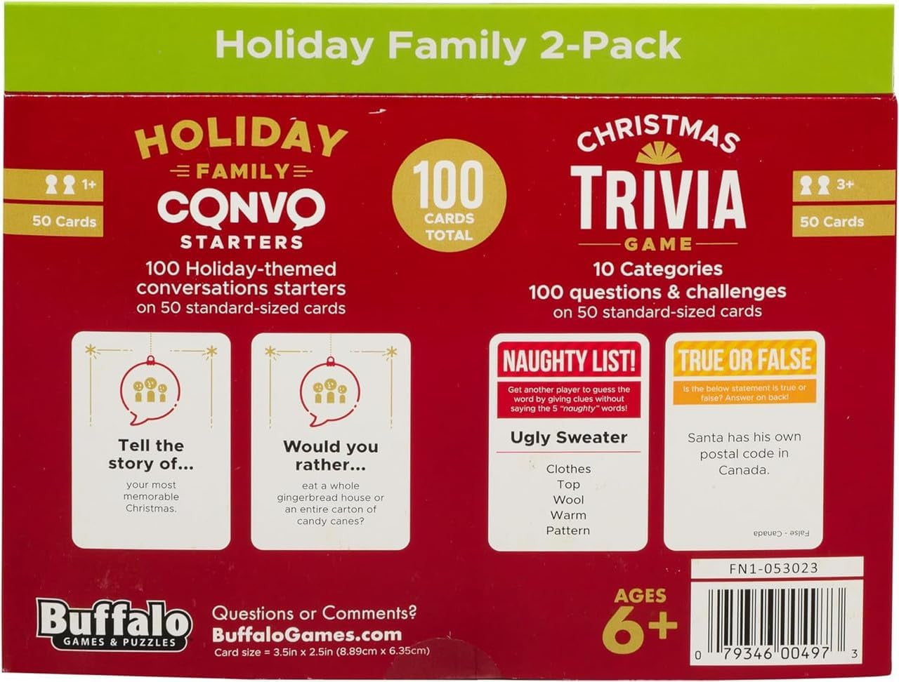 Holiday Family Card Game 2-Pack | Conversation Starters & Trivia | The Perfect Addition to Family Game Night | Fun for Ages 6+