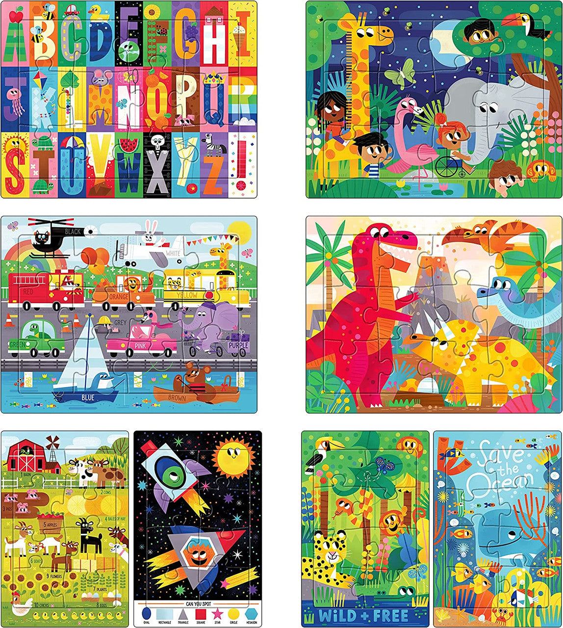 Little Buffalo - 8 Pack Tray Puzzles for Kids Ages 4+