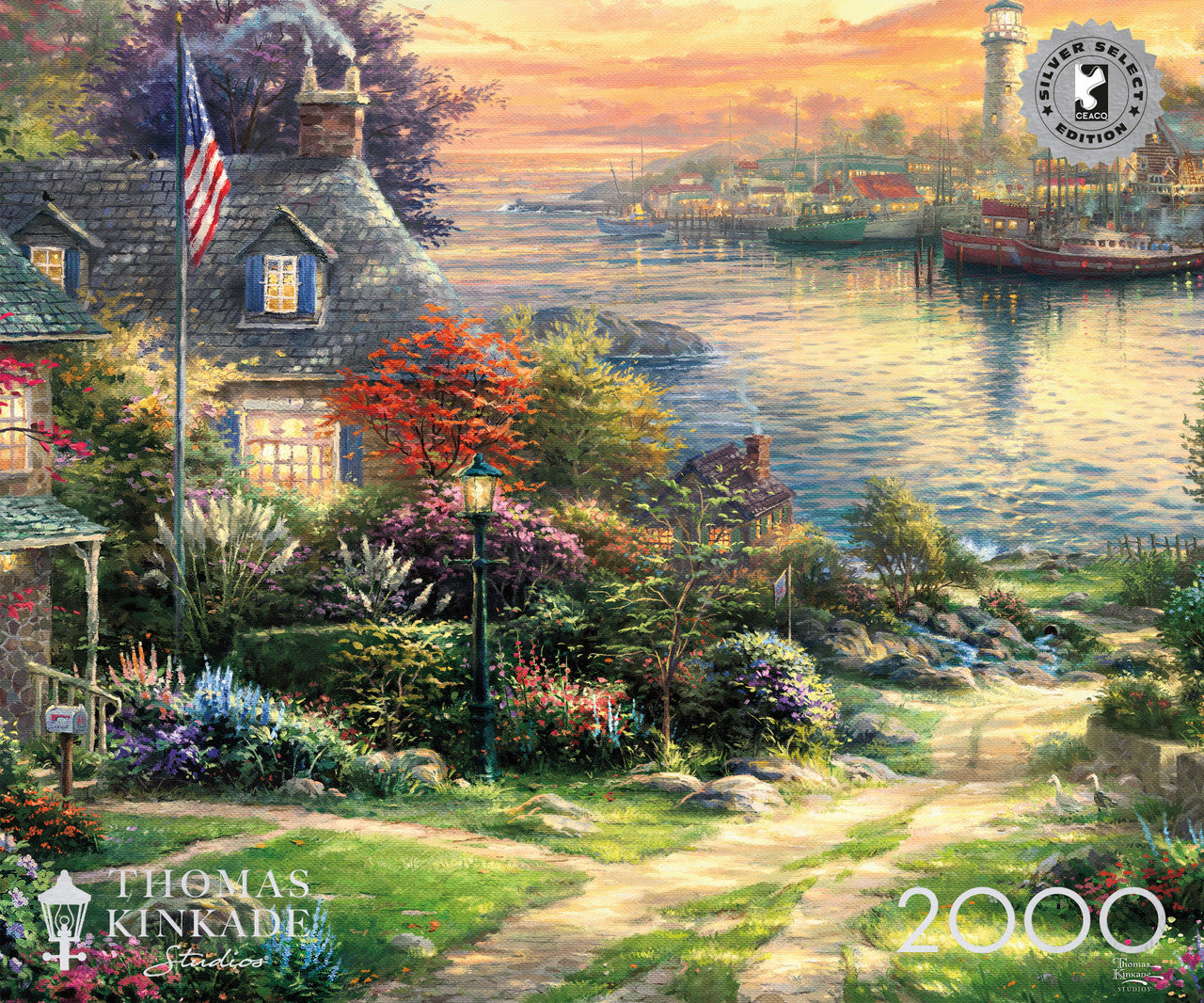 Ceaco Silver Select: Thomas Kinkade New England Harbor 2000 Piece Puzzle
